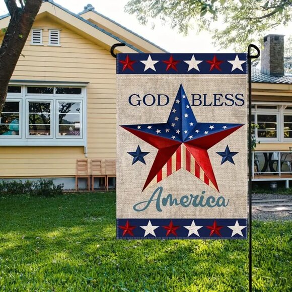 Patriotic God Bless America 4th Of July Garden Flag, 12 X 17.7 Inch - Picture 1 of 2